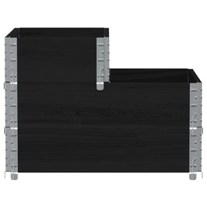 Palettenaufsatzrahmen 120x80 cm, 3-fach, Schwarz