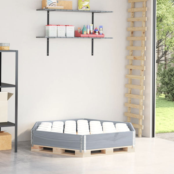 vidaXL Rehausse de palette Gris 160x160 cm Pin massif