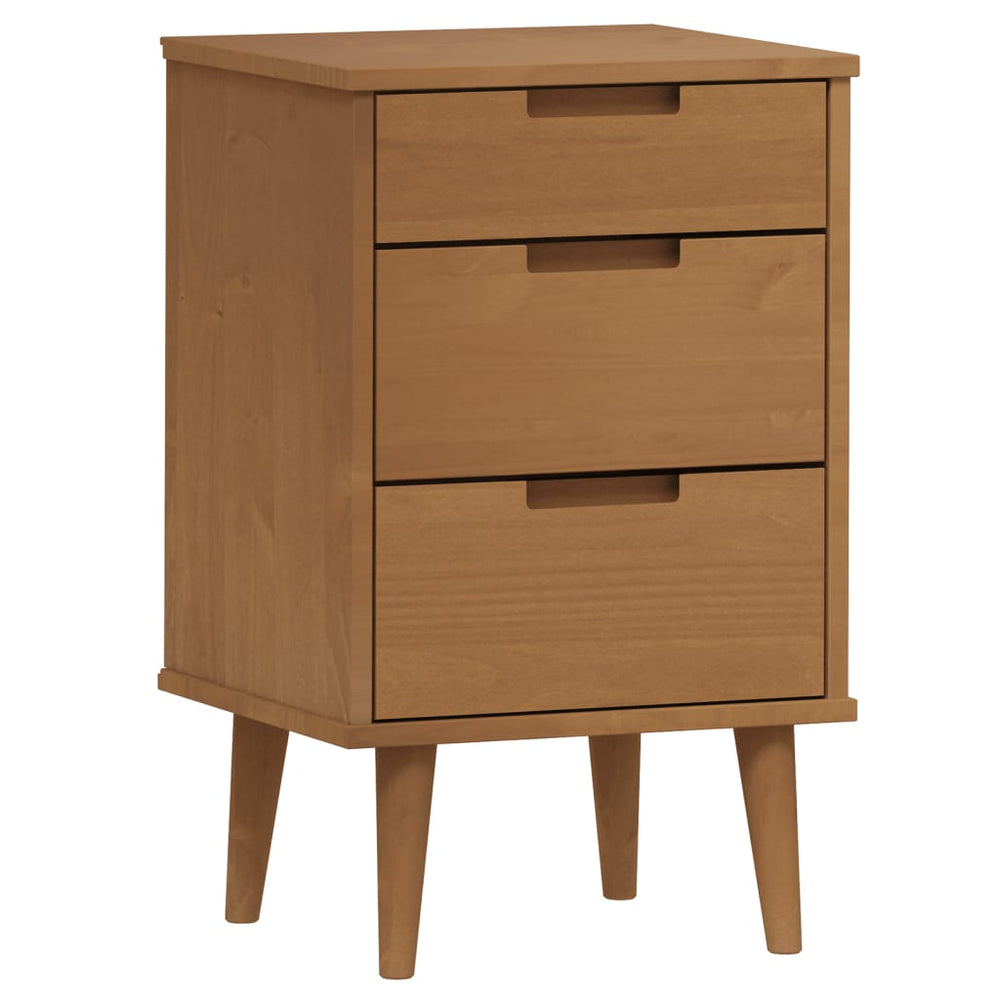 Nachttisch MOLDE Braun Kiefer Massivholz 40x65 cm