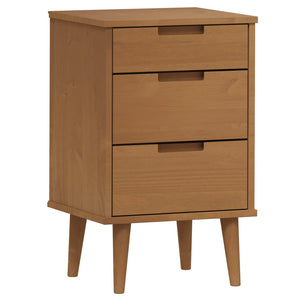 Nachttisch MOLDE Braun Kiefer Massivholz 40x65 cm