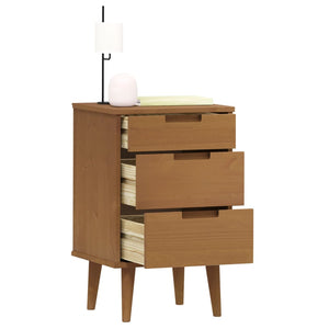 Nachttisch MOLDE Braun Kiefer Massivholz 40x65 cm