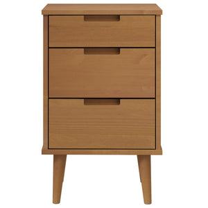 Nachttisch MOLDE Braun Kiefer Massivholz 40x65 cm