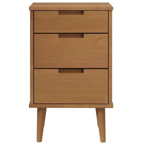 Nachttisch MOLDE Braun Kiefer Massivholz 40x65 cm