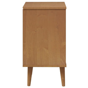 Nachttisch MOLDE Braun Kiefer Massivholz 40x65 cm