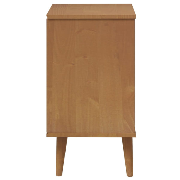 Nachttisch MOLDE Braun Kiefer Massivholz 40x65 cm