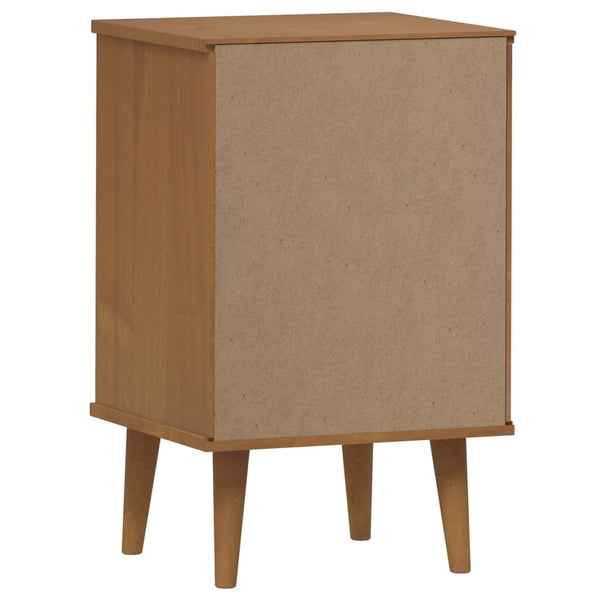 Nachttisch MOLDE Braun Kiefer Massivholz 40x65 cm