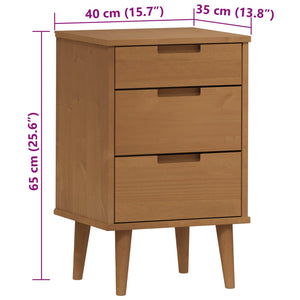 Nachttisch MOLDE Braun Kiefer Massivholz 40x65 cm