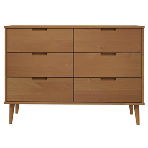 Schubladenschrank MOLDE Braun Kiefer Massivholz