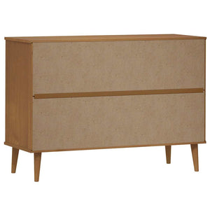 Schubladenschrank MOLDE Braun Kiefer Massivholz
