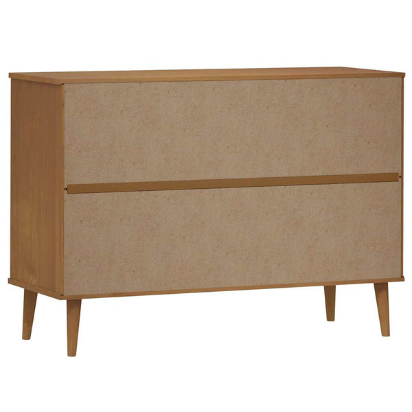 Schubladenschrank MOLDE Braun Kiefer Massivholz
