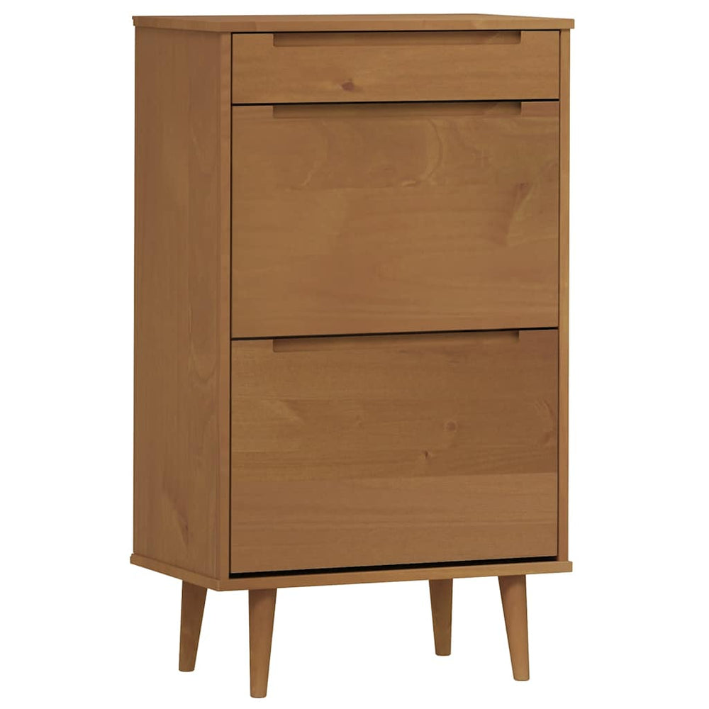 Schuhschrank Braun Kiefer Massivholz 59,5x103 cm
