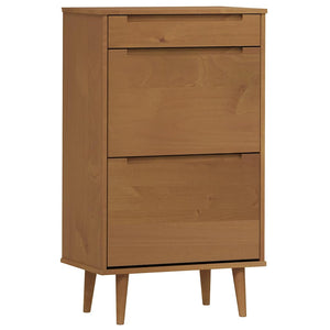 Schuhschrank Braun Kiefer Massivholz 59,5x103 cm