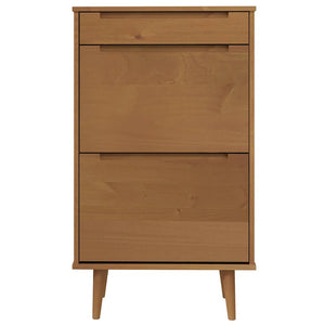 Schuhschrank Braun Kiefer Massivholz 59,5x103 cm
