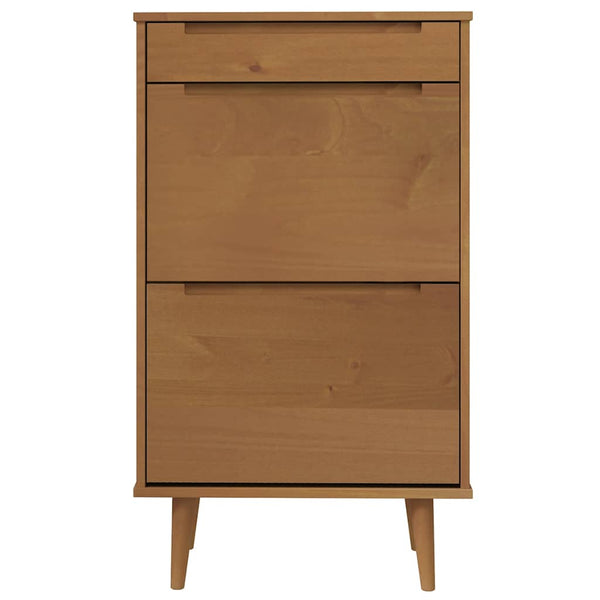 Schuhschrank Braun Kiefer Massivholz 59,5x103 cm