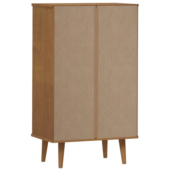 Schuhschrank Braun Kiefer Massivholz 59,5x103 cm
