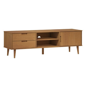 TV-Schrank Kiefer Massivholz Braun 158 cm