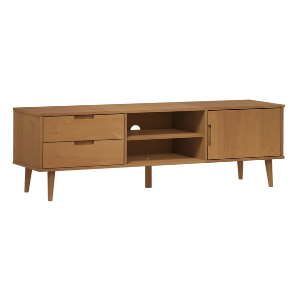 TV-Schrank Kiefer Massivholz Braun 158 cm