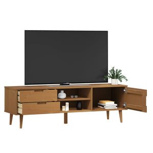 TV-Schrank Kiefer Massivholz Braun 158 cm