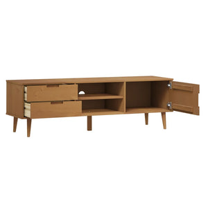 TV-Schrank Kiefer Massivholz Braun 158 cm