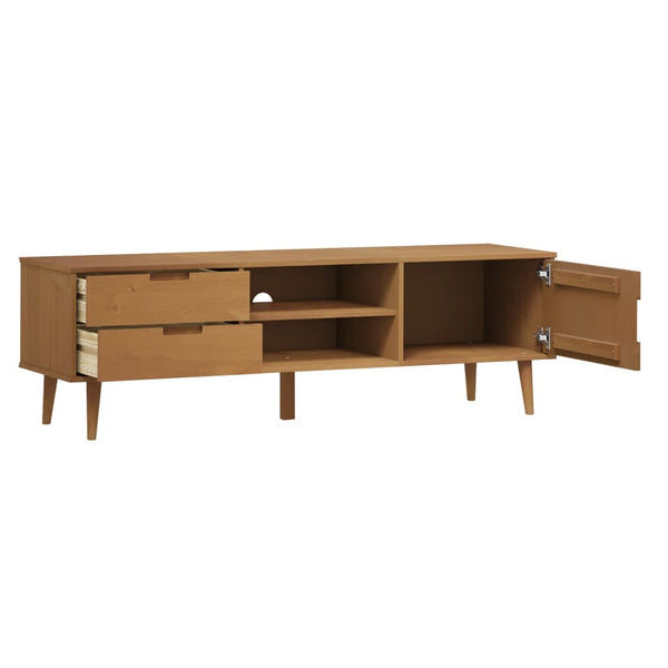 TV-Schrank Kiefer Massivholz Braun 158 cm