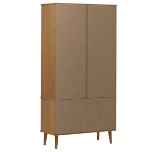 Vitrinenschrank MOLDE Braun Kiefer Massivholz