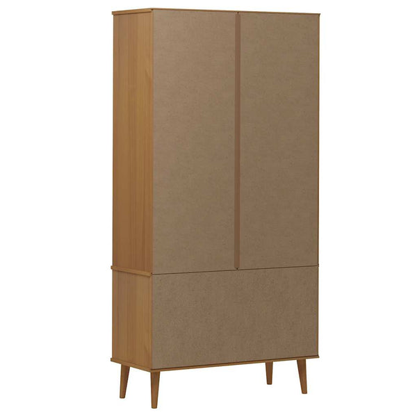 Vitrinenschrank MOLDE Braun Kiefer Massivholz