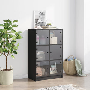 Highboard Schwarz 68x37x109 cm