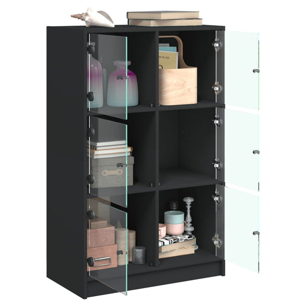 Highboard Schwarz 68x37x109 cm