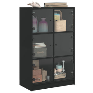 Highboard Schwarz 68x37x109 cm