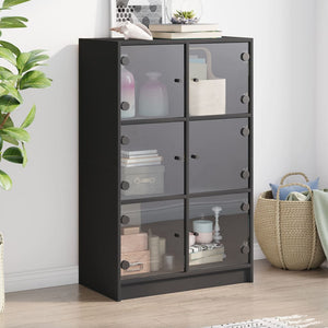 Highboard Schwarz 68x37x109 cm