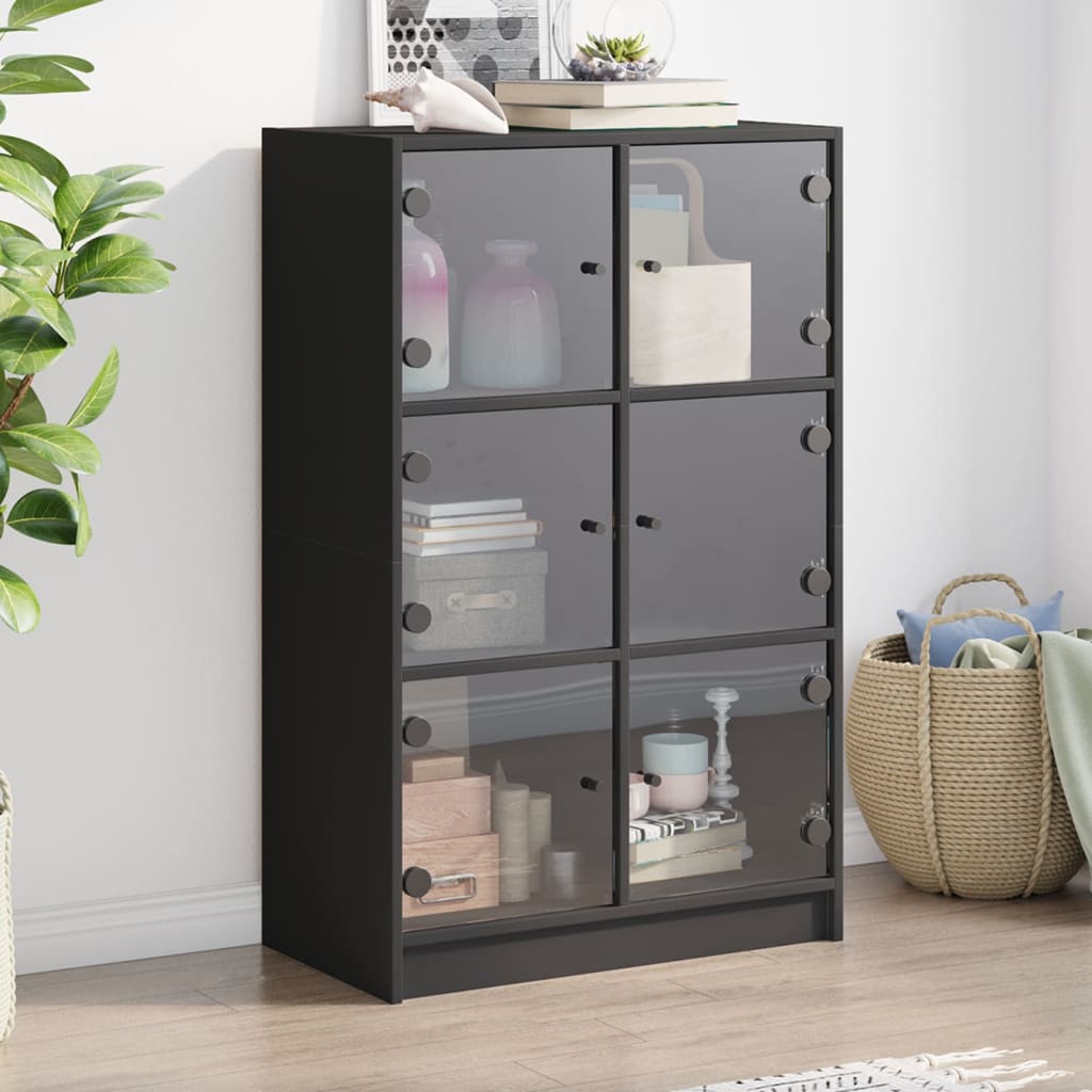 Highboard Schwarz 68x37x109 cm