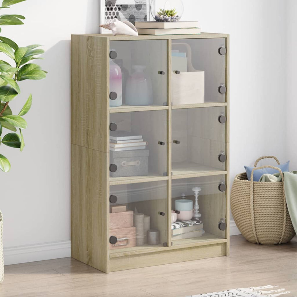 vidaXL Highboard with Doors Sonoma Oak 68x37x109 cm Engineered Wood