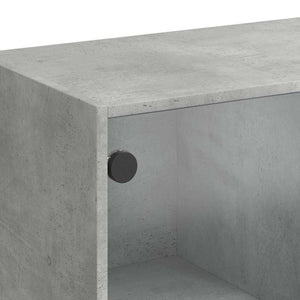Betongraues Highboard mit Türen, 68x37x109 cm