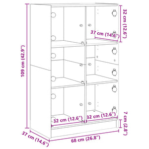 Highboard Grau Sonoma 68x37x109 cm
