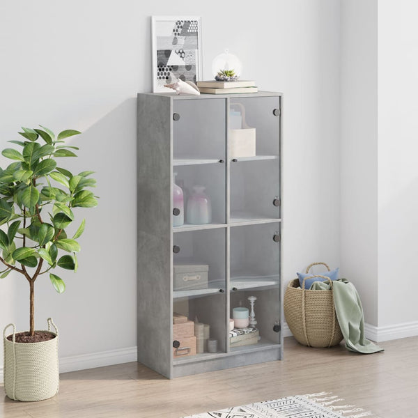 Highboard Betongrau 68x37x142 cm