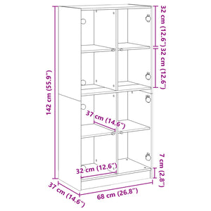 Highboard Betongrau 68x37x142 cm
