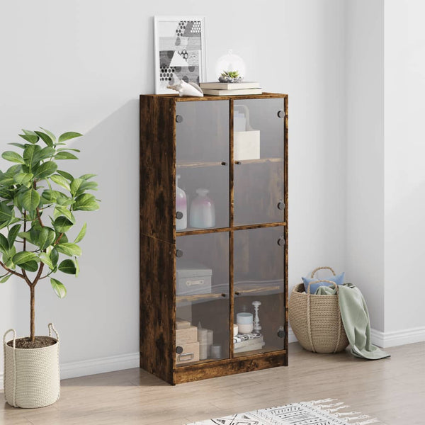Highboard Räuchereiche 68x37x142 cm