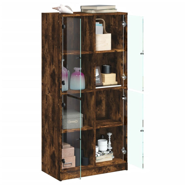 Highboard Räuchereiche 68x37x142 cm