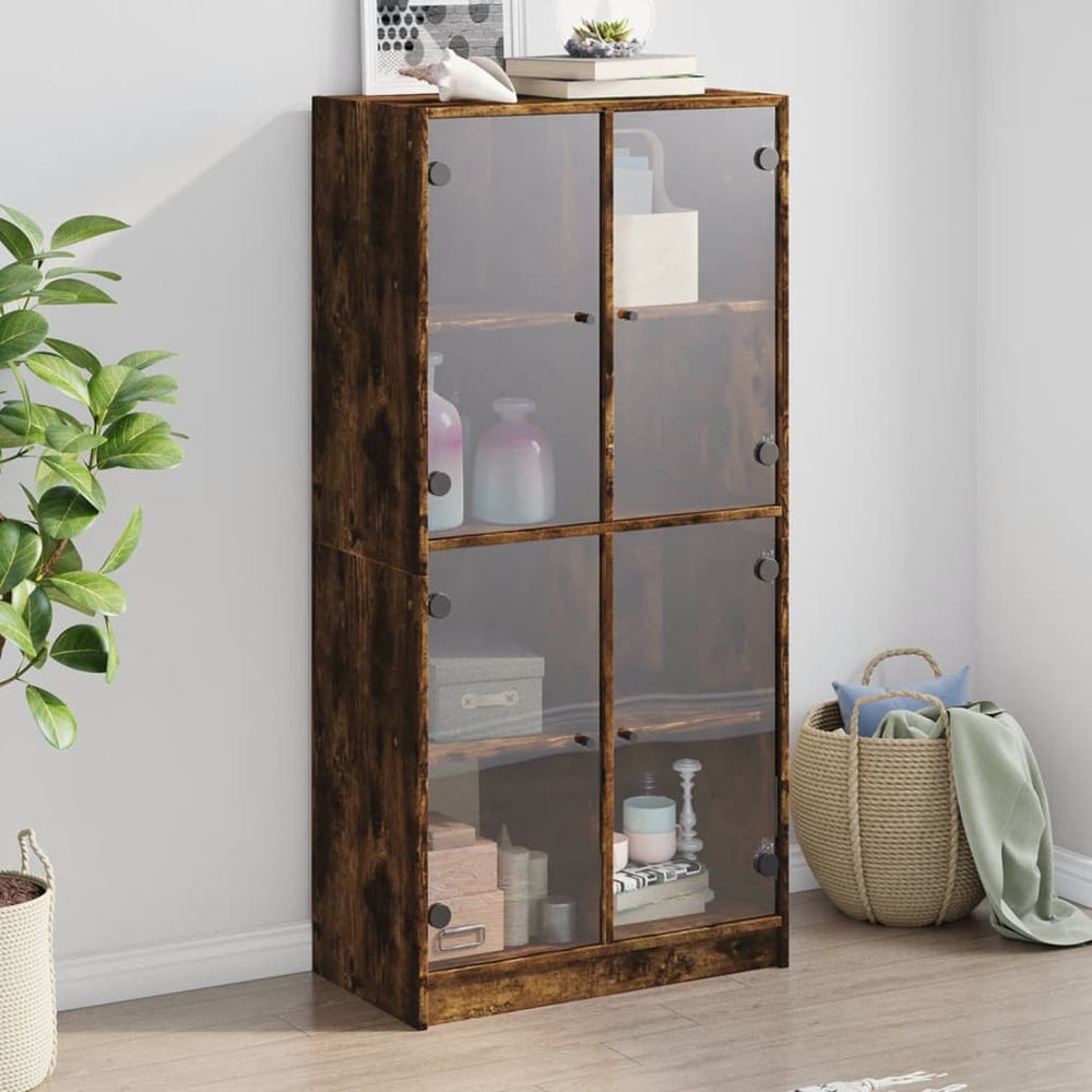 Highboard Räuchereiche 68x37x142 cm