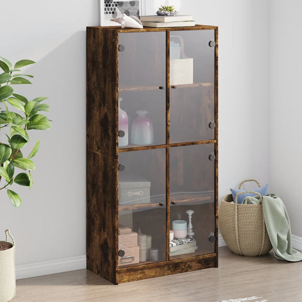 Highboard Räuchereiche 68x37x142 cm
