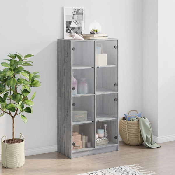Highboard Grau Sonoma 68x37x142 cm