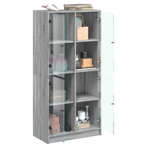 Highboard Grau Sonoma 68x37x142 cm
