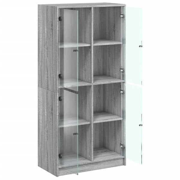 Highboard Grau Sonoma 68x37x142 cm