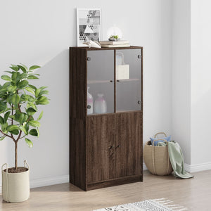 Highboard Braun Eiche-Optik 68x37x142cm