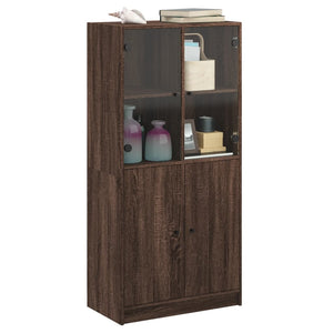 Highboard Braun Eiche-Optik 68x37x142cm