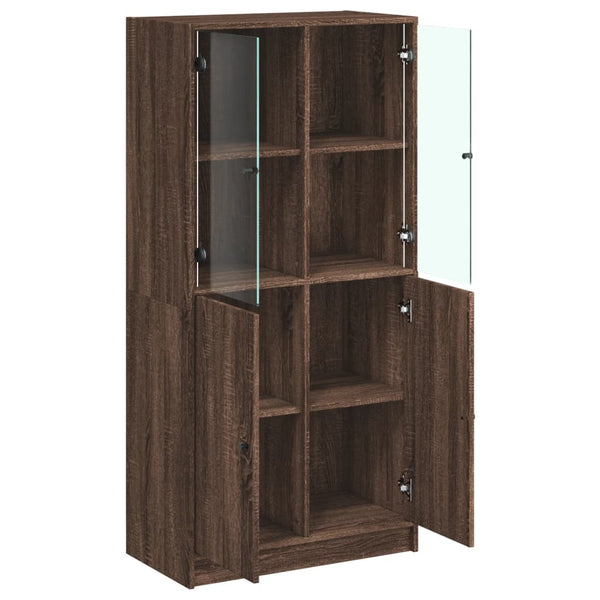 Highboard Braun Eiche-Optik 68x37x142cm