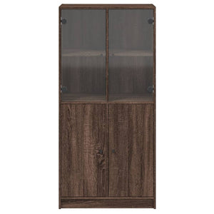 Highboard Braun Eiche-Optik 68x37x142cm