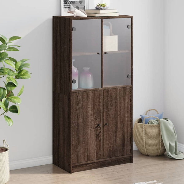 Highboard Braun Eiche-Optik 68x37x142cm