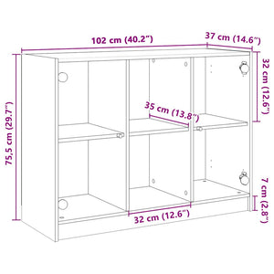Weißes Sideboard 102 cm Holzwerkstoff