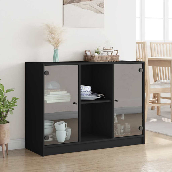 Schwarzes Sideboard 102 cm Holzwerkstoff